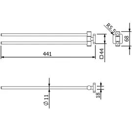 Kludi VELA S Doppel-Handtuchstange Brushed Gold 25977N0