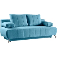 WERK2 Schlafsofa »Troya«, 2-Sitzer Sofa und Schlafcouch mit Federkern & Bettkasten blau