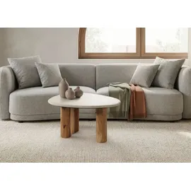 MASSIVMOEBEL24.DE Couchtisch Natur Weiß Sheesham 70 x 65 x 35 cm