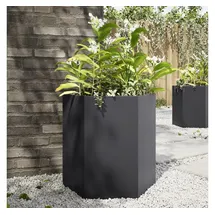 vidaXL Pflanzkübel 2 Stk. Schwarz Sechseckig 46x40x45 Stahl