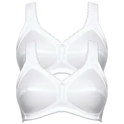 Entlastungs-BH SUSA "2er Pack Entlastungs BH Cotton", Damen, Gr. 80, Cup B, weiß, Stoff, Obermaterial: 100% Baumwolle CO., BHs
