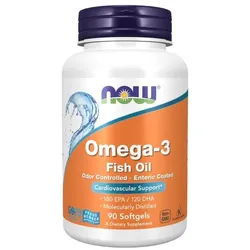 Omega-3, 90 molekular destillierte und magensaftresistente Weichkapseln