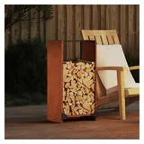 vidaXL Kaminholzregal Wetterfester Stahl 40 x 30 x 80 cm Silberfarben