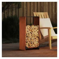 vidaXL Kaminholzregal Wetterfester Stahl 40 x 30 x 80 cm Silberfarben