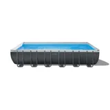 Intex Ultra XTR Frame Pool Komplett Set, eckig, inkl. Sandfilterpumpe, anthrazit, 732x366x132cm