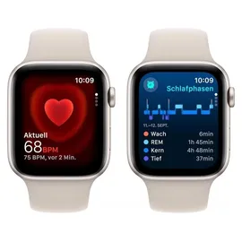 Apple Watch SE 2023 GPS 44 mm Aluminiumgehäuse polarstern, Sportarmband polarstern M/L