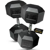 HQ Germany® Hexagon Hanteln 37,5kg 2 Stück | Geruchsarm, ±1,5% Gewichtstoleranz | 37,5kg Hantel, 37,5 kg hanteln 2er Set, Kurzhantel, Dumbbell, 37,5 Kilo Hantel Set, Hantelset Hexagon