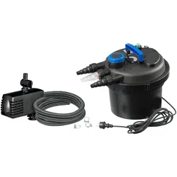 Teichfilter UBBINK "Druckfilter BioPressure II 6000 Plus", schwarz, B:38cm H:33cm L:38cm, Materialmix, Filteranlagen, 6.000 l/h, inkl. UV-C Gerät und Teichpumpe