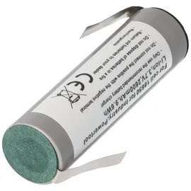 AccuCell Akku 18650 für Industrie, Powertool, Li-ion, 3,7V, 2600mAh, 9,6Wh mit Lötfahne in Z-Form