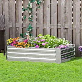 Outsunny Hochbeet 120 x 90 x 30 cm Silber