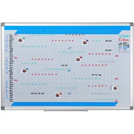 Relaxdays Whiteboard, 3-Jahresplaner, abwischbar, magnetisch, Planungstafel mit Stiftablage, Magnetwand 60 x 90 cm, weiß, 1 Stück