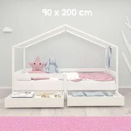 roba Hausbett 90 x 200 cm Holz massiv weiß
