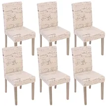 Mendler Esszimmerstuhl Littau Textil creme 6er Set