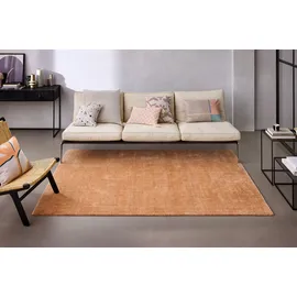 WECON HOME Teppich Seattle, rechteckig, Höhe: 11 mm, Kurzflorteppich, handgewebt, TENCEL & Schurwolle, Streifen, Wohnzimmer braun 160 cm x 230 cm x 11 mm