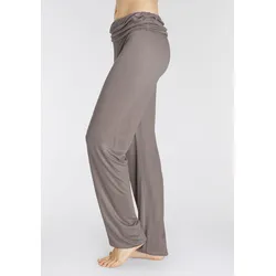 Haremshose BUFFALO, Damen, Gr. 36/38, N-Gr, grau (taupe), Web, Obermaterial: 100% Viskose, unifarben, modisch, bequem lang, Hosen, mit gerafftem Umschlagbund