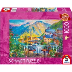 SCHMIDT SPIELE 59766 Erwachsenenpuzzle 1000 Teile Malerisches Hallstatt