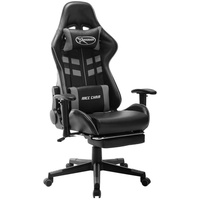 VidaXL 20514 Gaming Chair mit Fußstütze schwarz/grau