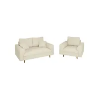 S-STYLE Polstergarnitur 2+1  Trygve , beige , Maße (cm): B: 150 H: 81