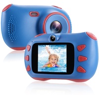 SUPBRO Kinder Kamera, Digitalkamera Kinder Selfie Fotoapparat Kinder mit 2,0-Zoll-Großbildschirm 32GB TF-Karte Kamera Kinder Geschenke Spielzeug für Mädchen Jungen Kinder Hund blau