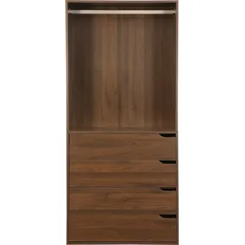 sweeek - Modul mit 4 Schubladen und Kleiderschrank - Nussbaumfarben