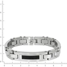 ZEEme Edelstahl matt glanz zweifarbig mit schwarzem Stahlseil schwarz 22 cm