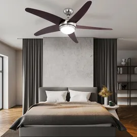 GLOBO Deckenventilator 132 cm Braun/Silber