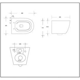 Bäder Boutique Wand-WC mit WC-Sitz Schwarz Matt