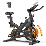 Neezee Ergometer Heimtrainer Fahrrad mit APP - Magnetischer Widerstand Fitnessbike, Leises stationäres Spinning-Bike für den Innenbereich, LCD-Monitor, Pulsmesser, iPad-Halterung, Hometrainer bis 150 kg belastbar