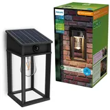 Philips Außenwandleuchte Solar 28,0 cm Glas Kunststoff Metall inkl. Bewegungsmelder schwarz
