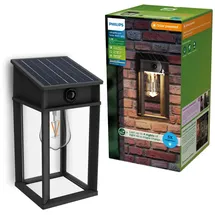 Philips Außenwandleuchte Solar 28,0 cm Glas Kunststoff Metall inkl. Bewegungsmelder schwarz