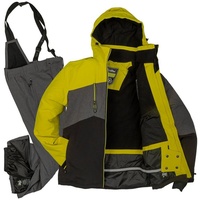 Killtec Skianzug Herren Skijacke + Skihose (limette/ anthrazit, Gr. M) gelb|grau Gr. M