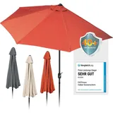 EASYmaxx Sonnenschirm mit UV-Schutz - halbrund 270x140 cm - terracotta - Orange