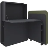 FM Helmets fm FLATup Sekretär graphit/ dunkelgrün rechteckig, schwarz 107,0 x 41,5 - 91,0 cm