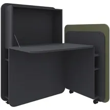 FM Helmets fm FLATup Sekretär graphit/ dunkelgrün rechteckig, schwarz 107,0 x 41,5 - 91,0 cm