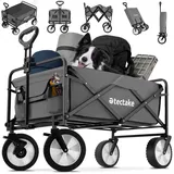 Tectake Bollerwagen faltbar grau