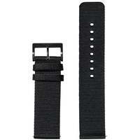 Nixon Wechselarmband für Uhren mit 23 mm Abstand aus Nylon in der Farbe Schwarz mit Schnalle aus Edelstahl und mit Armbandöse aus recyceltem Kunststoff, BA007-000-00