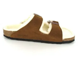 Birkenstock Arizona Lammfell Wildleder Nerz Schmales Fußbett - 1001135 - Braun 42