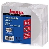 Hama CD Slim Empty Box, pack 10, transparent