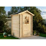 Alpholz Gerätehaus Huron Gerätehaus aus Holz, Geräteschrank mit 19 mm Wandstärke, Gartenhaus mit Montagematerial Naturbelassen