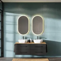 Planetmöbel Badmöbel Set LUX 140 cm mit 2x Waschbecken