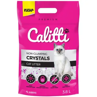 Calitti Silikat Katzenstreu Premium Crystals Silikatstreu Antibakteriell Katzensand | 3,8 L