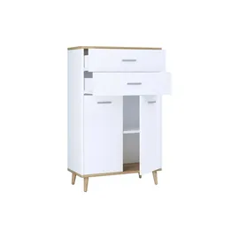 VCM Highboard 60 x 97 cm Weiß / Honig-Eiche