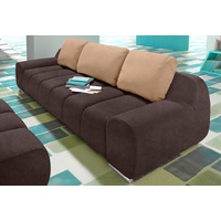 Big-Sofa INOSIGN Sofas Gr. B/H/T: 266 cm x 90 cm x 102 cm, Luxus-Microfaser ALTARA NUBUCK, mit Bettfunktion, braun (dunkelbraun, caramel) XXL Sofas