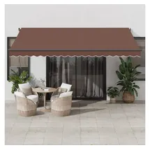 vidaXL Markise Automatisch mit LEDs Braun 450x350 cm