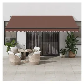 vidaXL Markise Automatisch mit LEDs Braun 450x350 cm