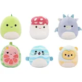Squishmallows Micromallows SQMM0006-4er Pack, superweiche Mini-Squishmallows, 6,5 cm Plüschfiguren, Chanel, Brina, Lucia & Tenise