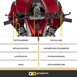 ACTIONBIKES MOTORS - Benzin-Kinderquad S-10 ATV Midi Pocket Quad für Kinder 125 ccm Halbautomatik