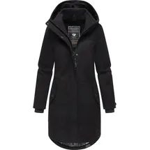 Ragwear Damen atmungsaktiver langer Wintermantel in Wollmantel-Optik warme Winterjacke Jannisa Coat YOUMODO Black Gr. 5XL - 5XL