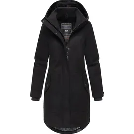Ragwear Damen atmungsaktiver langer Wintermantel in Wollmantel-Optik warme Winterjacke Jannisa Coat YOUMODO Black Gr. 5XL - 5XL