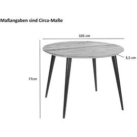 möbelliebling Runder Esszimmertisch 105 x 77 cm Akazie naturfarben